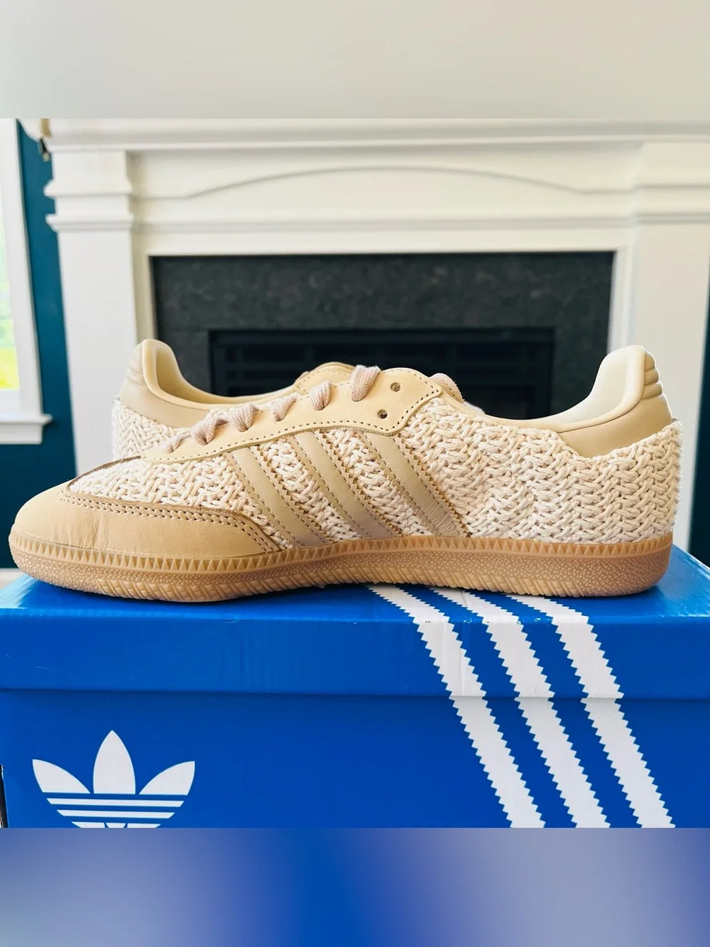 Sz 7.5 adidas Womens Samba OG Knit Pack - Sand Strata JR9446 Women’s - Picture 2 of 7